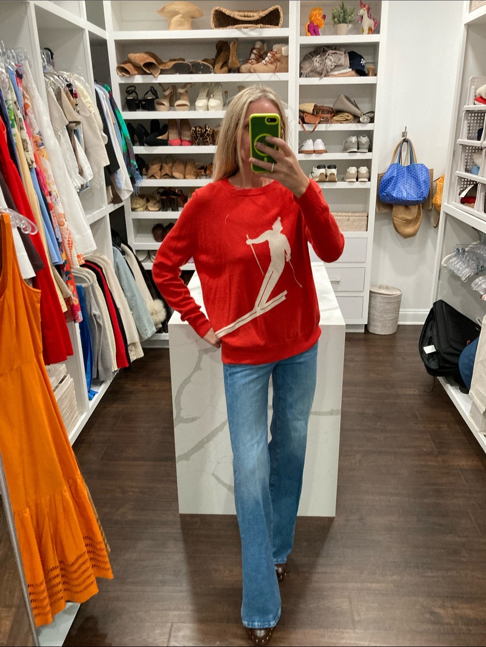 Tuckernuck Red Ski Graphic Sweater M
